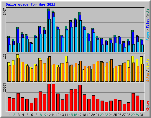 Daily usage for May 2021