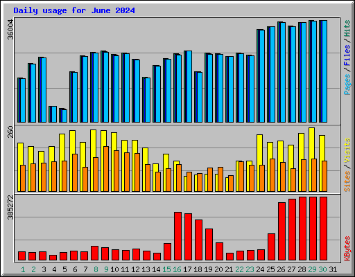 Daily usage for June 2024