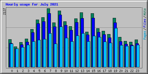 Hourly usage for July 2021