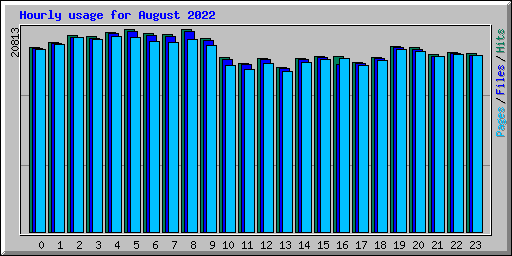 Hourly usage for August 2022