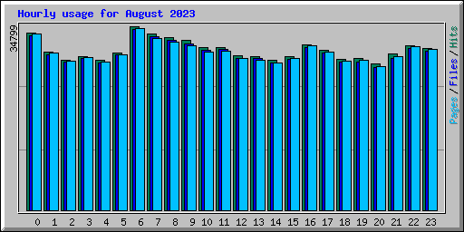 Hourly usage for August 2023