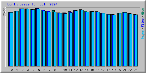 Hourly usage for July 2024